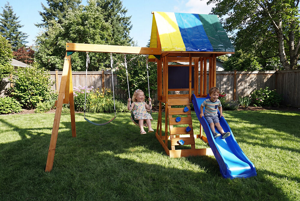 wooden outdoor playground